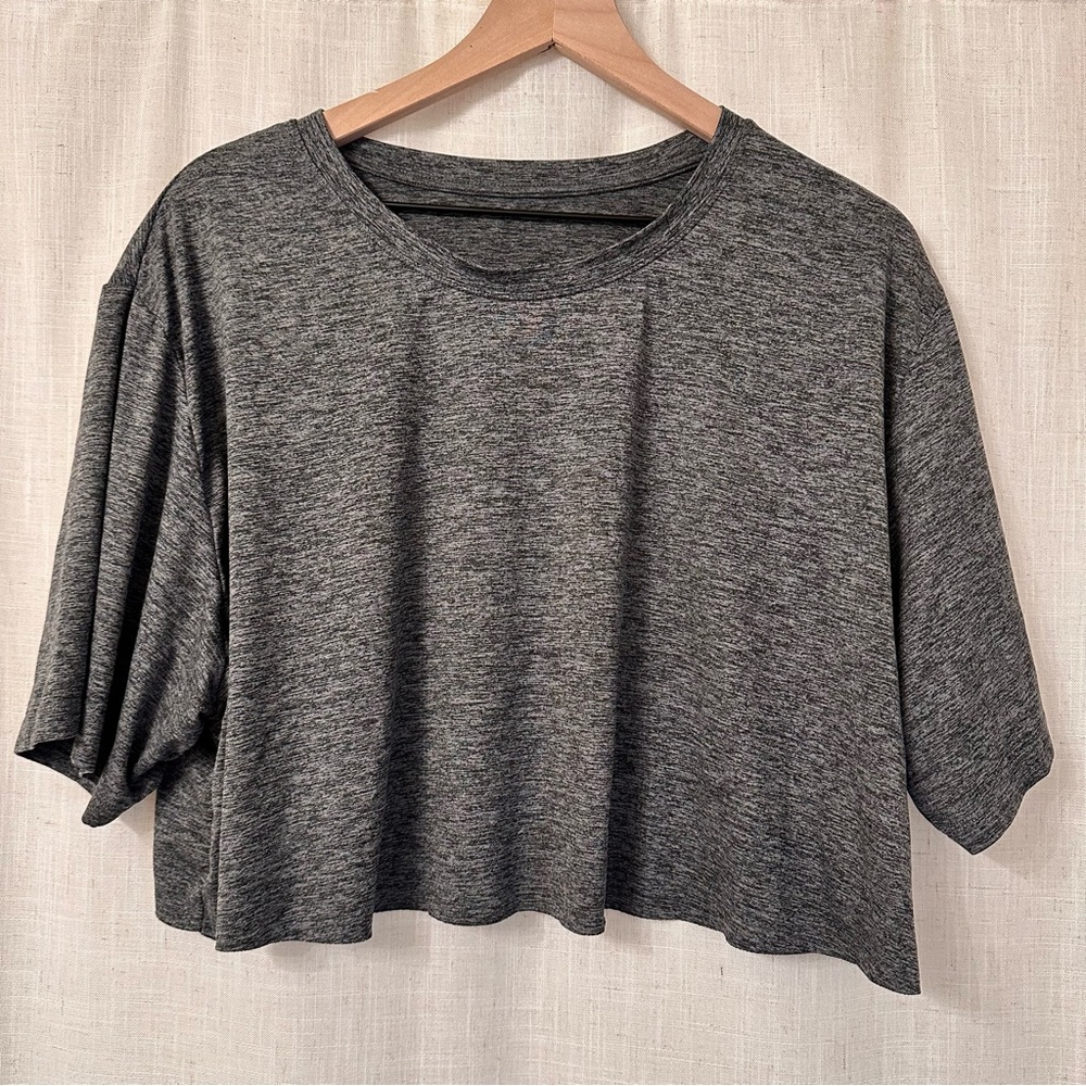 Fabletics Heather Gray Cropped Tee - image 1